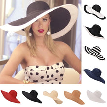 Load image into Gallery viewer, 7.1''/18cm Huge Wide Brim Sun Hats Straw Summer Church Wedding Hatinators for Womens Ladies Floppy Kentucky Derby Party Dressy