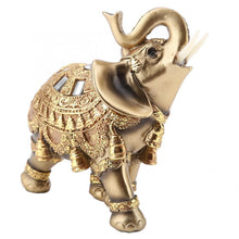 Load image into Gallery viewer, 9cm 10cm 14cm Lucky Feng Shui Golden Elephant Statue Sculpture Wealth Elephants Trunk Statue Figurine Gift for Home Decoration