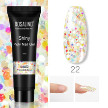 Load image into Gallery viewer, ROSALIND Glitter Poly Nail Gel Extension 15ml Gel Polish All For Manicure Poly Builder Gel Semi Permanent Soak Off Nail Art