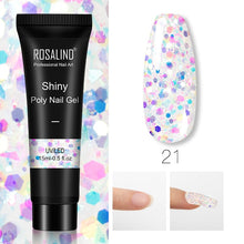 Load image into Gallery viewer, ROSALIND Glitter Poly Nail Gel Extension 15ml Gel Polish All For Manicure Poly Builder Gel Semi Permanent Soak Off Nail Art