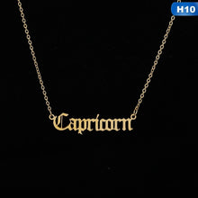 Load image into Gallery viewer, 12 Zodiac Letter Constellations Pendants Necklace For Women Men Virgo Libra Scorpio Sagittarius Capricorn Aquarius Birthday Gift