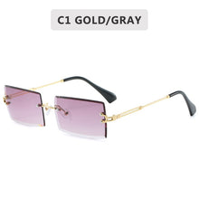 Load image into Gallery viewer, Retro Sunglasses Women Brand Designer Fashion Rimless Gradient Sun Glasses Shades Cutting Lens Ladies Frameless Eyeglasses