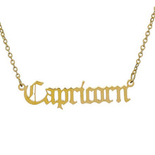 Load image into Gallery viewer, 12 Zodiac Letter Constellations Pendants Necklace For Women Men Virgo Libra Scorpio Sagittarius Capricorn Aquarius Birthday Gift