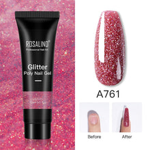 Load image into Gallery viewer, ROSALIND Glitter Poly Nail Gel Extension 15ml Gel Polish All For Manicure Poly Builder Gel Semi Permanent Soak Off Nail Art