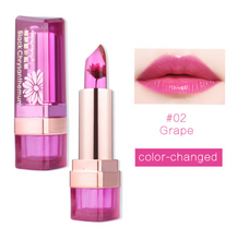 Load image into Gallery viewer, Black Chrysanthemum Lipstick 3 Fruit Flavors Temperature changed Lip Balm Moisturizer Lips 3.5g Makeup Brand HengFang #H9266