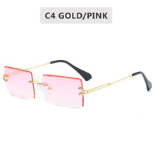 Load image into Gallery viewer, Retro Sunglasses Women Brand Designer Fashion Rimless Gradient Sun Glasses Shades Cutting Lens Ladies Frameless Eyeglasses