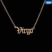 Load image into Gallery viewer, 12 Zodiac Letter Constellations Pendants Necklace For Women Men Virgo Libra Scorpio Sagittarius Capricorn Aquarius Birthday Gift