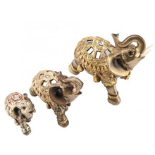 Load image into Gallery viewer, 9cm 10cm 14cm Lucky Feng Shui Golden Elephant Statue Sculpture Wealth Elephants Trunk Statue Figurine Gift for Home Decoration