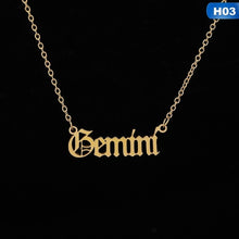 Load image into Gallery viewer, 12 Zodiac Letter Constellations Pendants Necklace For Women Men Virgo Libra Scorpio Sagittarius Capricorn Aquarius Birthday Gift