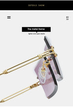 Load image into Gallery viewer, Retro Sunglasses Women Brand Designer Fashion Rimless Gradient Sun Glasses Shades Cutting Lens Ladies Frameless Eyeglasses