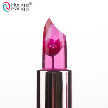 Load image into Gallery viewer, Black Chrysanthemum Lipstick 3 Fruit Flavors Temperature changed Lip Balm Moisturizer Lips 3.5g Makeup Brand HengFang #H9266