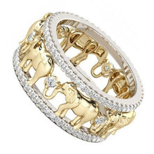 Load image into Gallery viewer, Golden Elephant Ring Romantic Zircon Man/Woman Jewelry