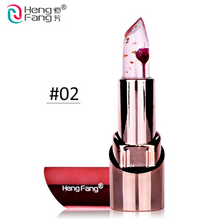 Load image into Gallery viewer, Gold Flower Lipstick 3 Fruit Flavors Temperature changed Lip Balm Moisturizer Lips 3.5g Makeup Brand HengFang #H9302