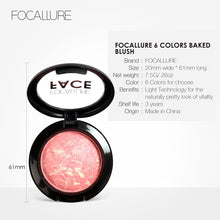 Load image into Gallery viewer, FOCALLURE Makeup Blusher Top Quality Professional Cheek 6 Colors Baked Blush Bronzer Blusher Face Contour Make Up