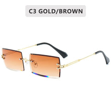 Load image into Gallery viewer, Retro Sunglasses Women Brand Designer Fashion Rimless Gradient Sun Glasses Shades Cutting Lens Ladies Frameless Eyeglasses