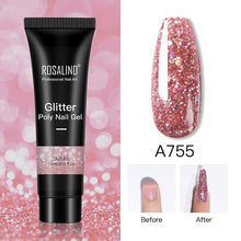 Load image into Gallery viewer, ROSALIND Glitter Poly Nail Gel Extension 15ml Gel Polish All For Manicure Poly Builder Gel Semi Permanent Soak Off Nail Art