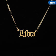 Load image into Gallery viewer, 12 Zodiac Letter Constellations Pendants Necklace For Women Men Virgo Libra Scorpio Sagittarius Capricorn Aquarius Birthday Gift