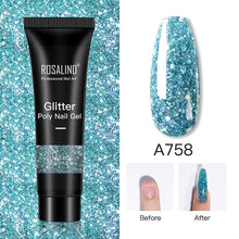 Load image into Gallery viewer, ROSALIND Glitter Poly Nail Gel Extension 15ml Gel Polish All For Manicure Poly Builder Gel Semi Permanent Soak Off Nail Art