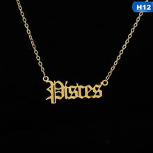 Load image into Gallery viewer, 12 Zodiac Letter Constellations Pendants Necklace For Women Men Virgo Libra Scorpio Sagittarius Capricorn Aquarius Birthday Gift