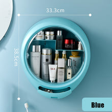 Load image into Gallery viewer, Bathroom Wall-mounted Makeup Organizer Punch-free Large Capacity Jewelry Cosmetic Storage Box Women Skin Care Beauty Rack