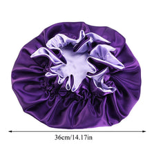 Load image into Gallery viewer, New Fashion Women Satin Night Sleep Cap Hair Bonnet Hat Silk Head Cover Elastic Band Nightcap Bath Spa bonnet de nuit