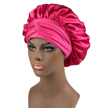 Load image into Gallery viewer, Women Satin Bonnet Spandex Wide Stretchy Band Long Tail Bonnet Satin Cheveux Nuit Silk Sleeping Night Cap Bonnets for Women