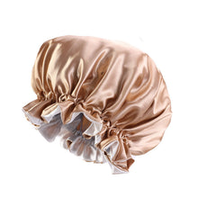Load image into Gallery viewer, New Fashion Women Satin Night Sleep Cap Hair Bonnet Hat Silk Head Cover Elastic Band Nightcap Bath Spa bonnet de nuit