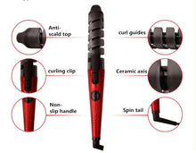 Load image into Gallery viewer, Magic Pro Hair Curlers Electric Curl Ceramic Spiral Hair Curling Iron Wand Salon Hair Styling Tools Hair Wand Curler Iron
