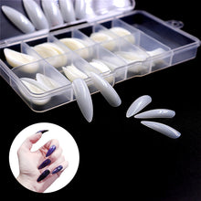 Load image into Gallery viewer, 100pcs Fake Nail Artificial Press on Long Ballerina Clear/Natural/white False Coffin Nails