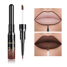Load image into Gallery viewer, 2 in 1 Double Head Liquid Matte Lipstick Lip Gloss & Lip Liner Waterproof Nude Lipstick Set Lipgloss Mate Lip stick Pen Makeup