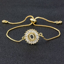 Load image into Gallery viewer, Hot Sale A-Z Initial Copper Pave Setting Cubic Zircon Letter Charm Bracelets Adjustable Chain For Women Lovers Best Jewelry Gift