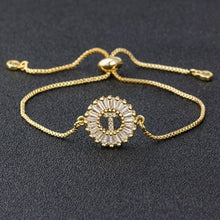 Load image into Gallery viewer, Hot Sale A-Z Initial Copper Pave Setting Cubic Zircon Letter Charm Bracelets Adjustable Chain For Women Lovers Best Jewelry Gift