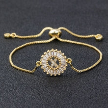 Load image into Gallery viewer, Hot Sale A-Z Initial Copper Pave Setting Cubic Zircon Letter Charm Bracelets Adjustable Chain For Women Lovers Best Jewelry Gift