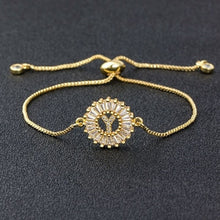 Load image into Gallery viewer, Hot Sale A-Z Initial Copper Pave Setting Cubic Zircon Letter Charm Bracelets Adjustable Chain For Women Lovers Best Jewelry Gift