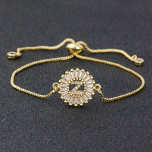 Load image into Gallery viewer, Hot Sale A-Z Initial Copper Pave Setting Cubic Zircon Letter Charm Bracelets Adjustable Chain For Women Lovers Best Jewelry Gift