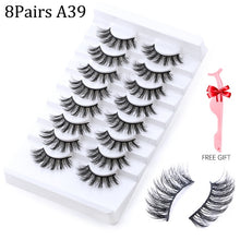 Load image into Gallery viewer, 5/8/10 pairs 3D Mink Lashes Natural False Eyelashes Dramatic Volume Fake Lashes Makeup Eyelash Extension Silk Eyelashes