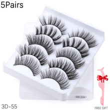 Load image into Gallery viewer, 5/8/10 pairs 3D Mink Lashes Natural False Eyelashes Dramatic Volume Fake Lashes Makeup Eyelash Extension Silk Eyelashes