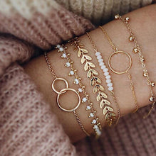 Load image into Gallery viewer, Tocona Bohemian Gold Tassel Bracelets for Women Summer Shell Clear Crystal Stone Pineapple Geometric Heart Bangle Jewelry