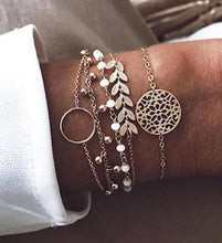 Load image into Gallery viewer, Tocona Bohemian Gold Tassel Bracelets for Women Summer Shell Clear Crystal Stone Pineapple Geometric Heart Bangle Jewelry