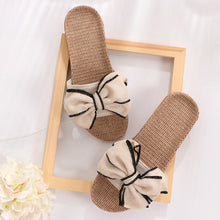 Load image into Gallery viewer, New Butterfly-Knot Home Slippers Summer Cool Eva Slippers Women Linen Belt Slides Female Sandals Flip Flops