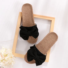 Load image into Gallery viewer, New Butterfly-Knot Home Slippers Summer Cool Eva Slippers Women Linen Belt Slides Female Sandals Flip Flops