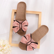 Load image into Gallery viewer, New Butterfly-Knot Home Slippers Summer Cool Eva Slippers Women Linen Belt Slides Female Sandals Flip Flops
