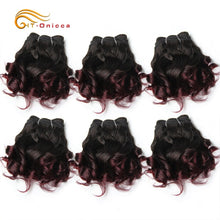 Load image into Gallery viewer, Curly Human Hair Bundles 100% Human Hair Bundles Brazilian Hair Weave Bundles 6 Pcs/Lot Color 1B/2/4/30/33/99J Curly Hair