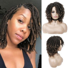 Load image into Gallery viewer, FAVE Dreadlock Wig Braided Twist Black Brown Short Curly Heat Resistant Fiber Synthetic Daily Party Replacement for Women