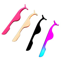 Load image into Gallery viewer, 1Pcs False Eyelash Tweezers Fake Eye Lash Applicator Eyelash Extension Curler Nipper Auxiliary Clip Clamp Makeup Forceps Tools