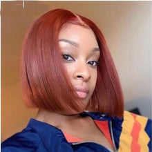 Load image into Gallery viewer, Lace Part Human Hair Wigs Short Bob Wigs 150% Brazilian Human Hair Wig Blue Orange Red Lace Frontal Wigs For Black Women