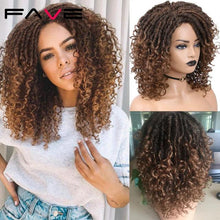 Load image into Gallery viewer, FAVE Dreadlock Wig Braided Twist Black Brown Short Curly Heat Resistant Fiber Synthetic Daily Party Replacement for Women