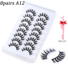 Load image into Gallery viewer, 5/8/10 pairs 3D Mink Lashes Natural False Eyelashes Dramatic Volume Fake Lashes Makeup Eyelash Extension Silk Eyelashes