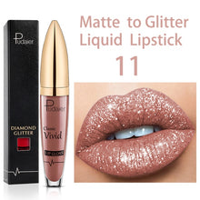 Load image into Gallery viewer, 18 Colors Diamond Shimmer Glitter Lipg Loss Matte To Glitter Liquid Lipstick Waterproof Diamond Pearl Colour Lip Gloss Make Up