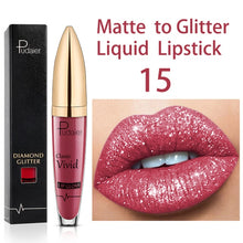 Load image into Gallery viewer, 18 Colors Diamond Shimmer Glitter Lipg Loss Matte To Glitter Liquid Lipstick Waterproof Diamond Pearl Colour Lip Gloss Make Up